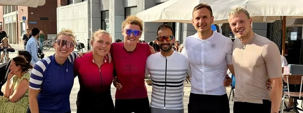 Pause café après une coffee ride